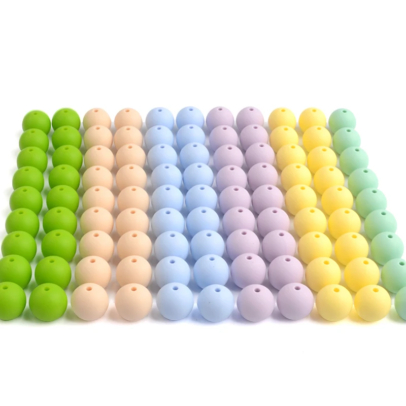 LOFCA  12mm 20pcs/lot Silicone Round Beads food grade BPA Free silicone Teether Beads Baby Chewable Teething Beads Toys for DIY