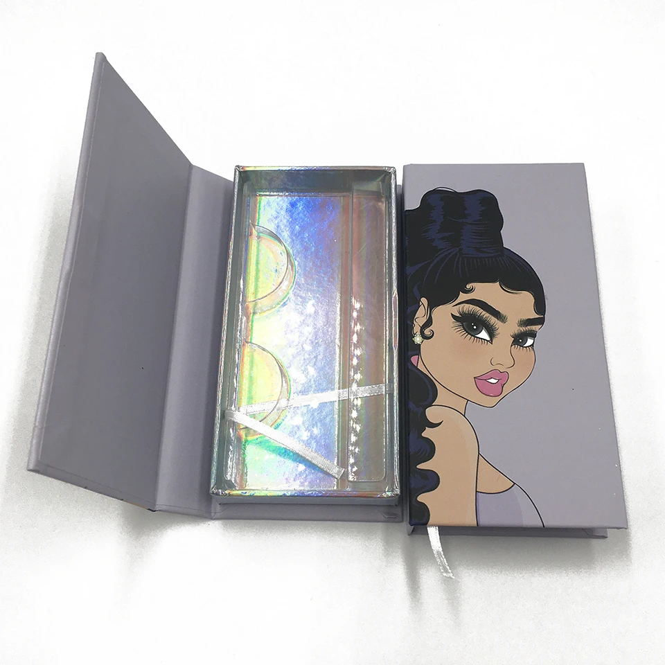 Lash Boxes with Tray Makeup False Eyelash Box Case Magnetic Empty Eyelash Packaging Box Wholesale