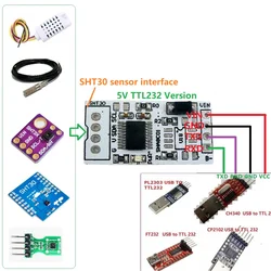 The RS485 RS232 TTL Modbus Rtu Digital Temperature Humidity Sensor Module of -40-125Celsius 0-100%RH SHT30 SHT3X