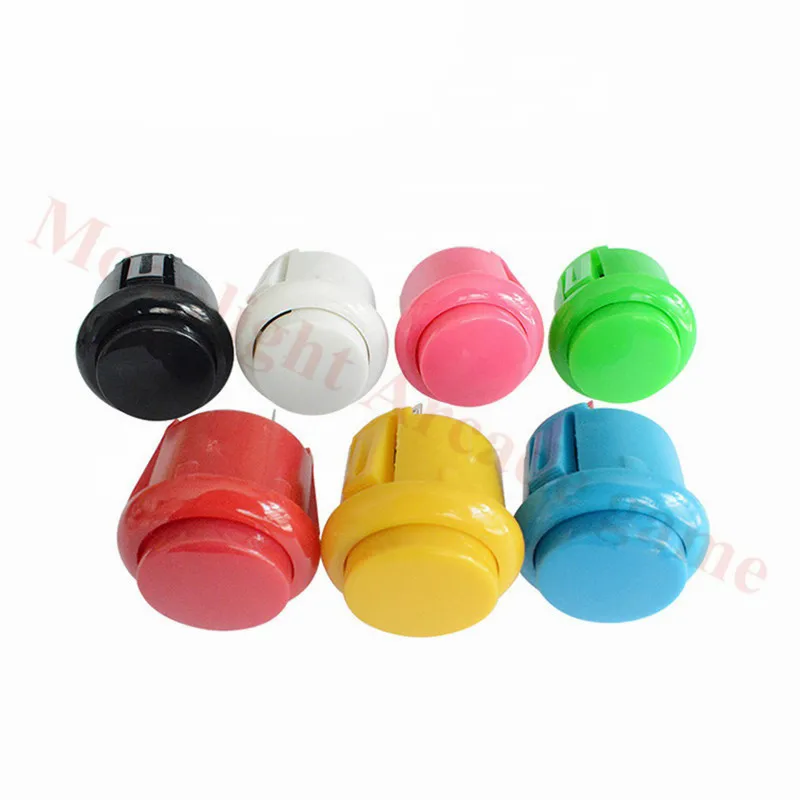 10pcs 24mm Factory Price Arcade Button Round Push Button Built-in Small Micro Switch For DIY Arcade Controller Jamma Mame