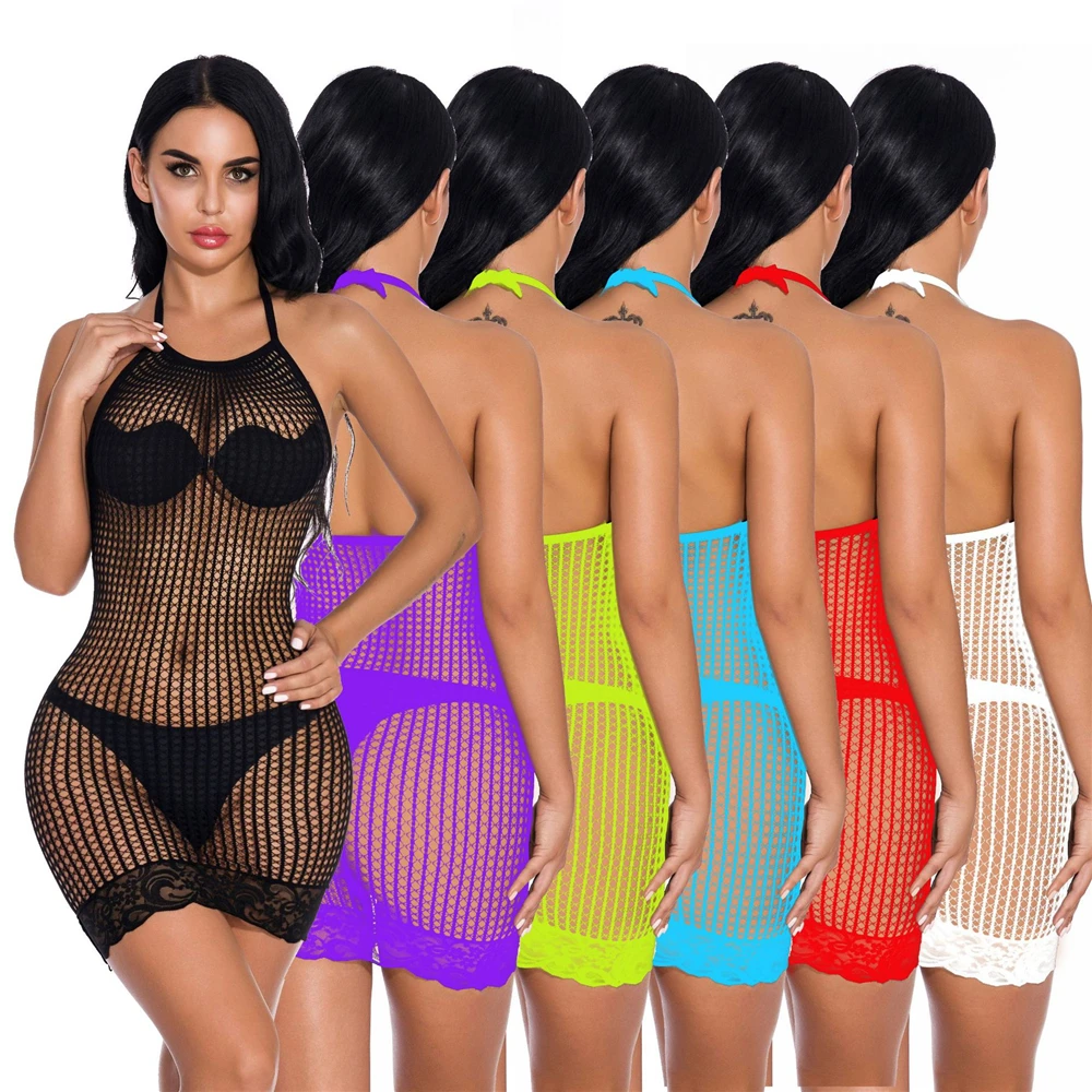 Sexy Fishnet Dress Women Spaghetti Strap Mini Dresses Party Female Bodycon Dress Clubwear Summer Autumn Sexy Clothes Outfit