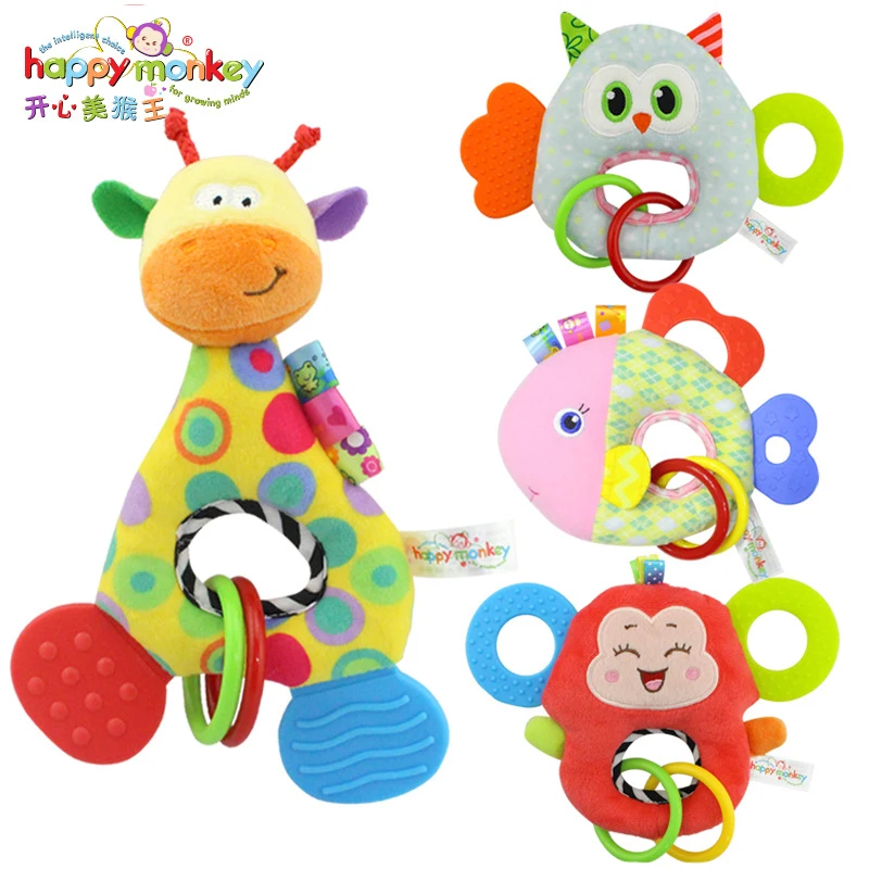 

Happy Monkey новая кукла BB с лай, детские игрушки для новорожденных, креативный плюшевый ручной Колокольчик WJ458