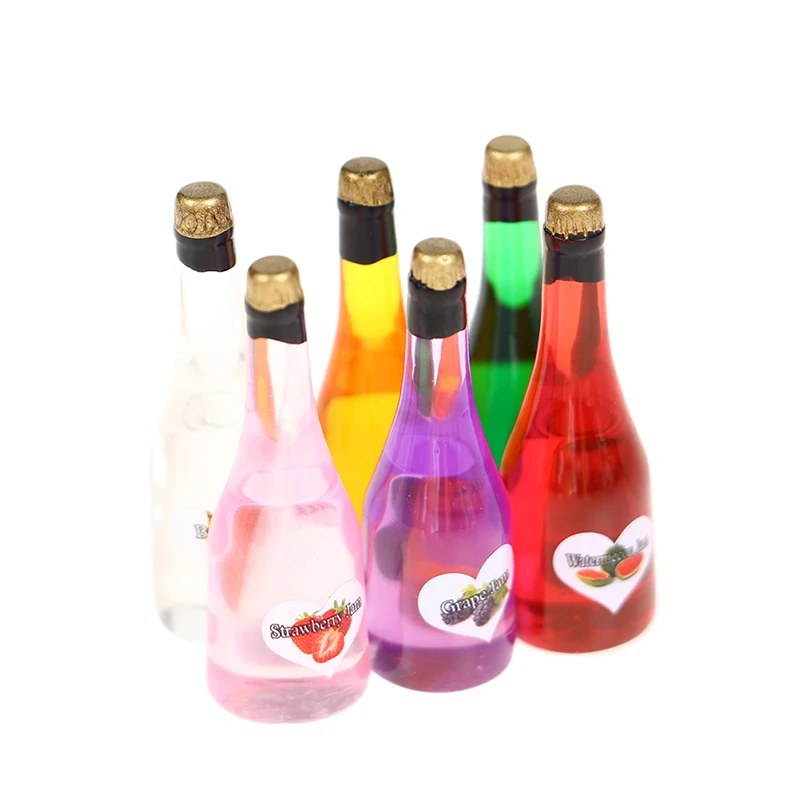 1/12 Scale Drinks MiniatureBeer Bottles Simulation Drinks Model Toys Fruit Drink Play Dollhouse Dolls Accessories