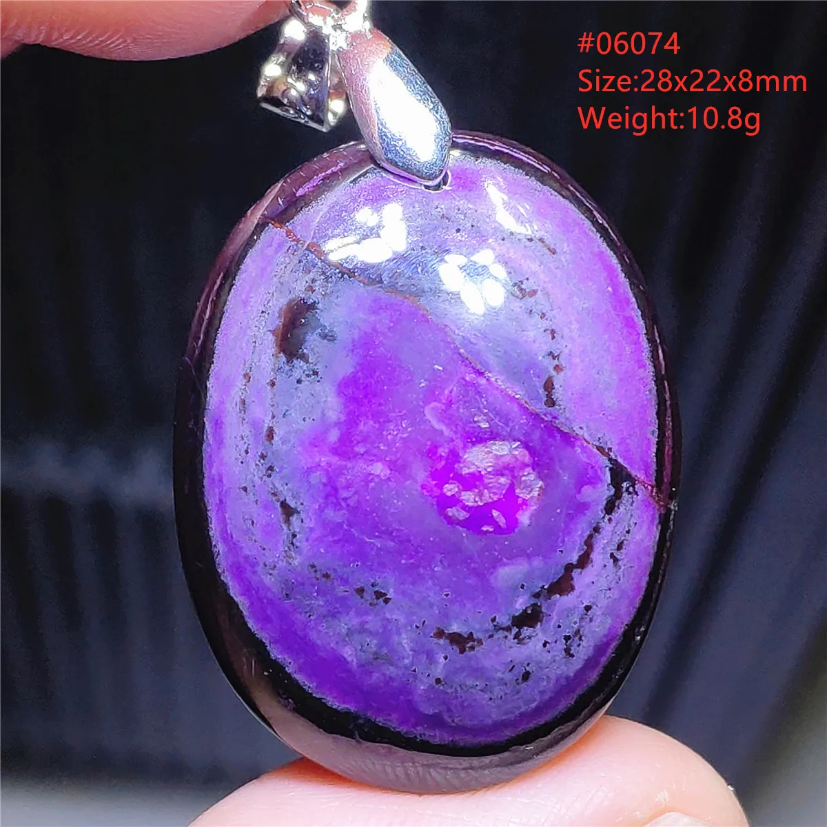 

Natural Purple Sugilite South Africa Pendant Oval Sugilite Women Men 28x22x8mm Stone Fashion Necklace AAAAA