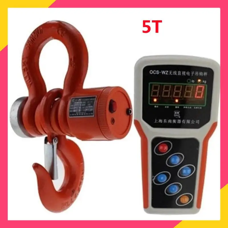 

5000kg 5T Wireless Electronic Digital Crane Scale Heavy Duty Industrial Hanging Scale with Handheld Meter