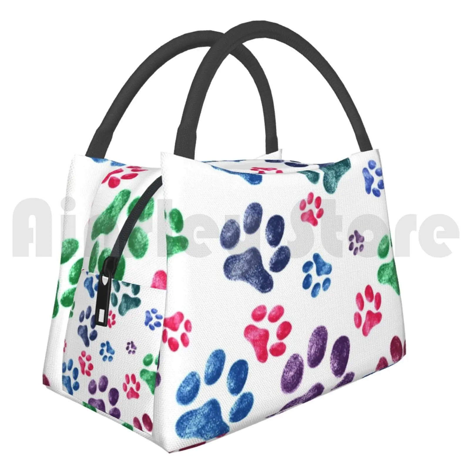 

Cooler Lunch Bag Picnic Bag Pawprints Paw Paw Paws Footprints Dogs Dog Puppy Puppies Rainbow Dog Paw Puppy