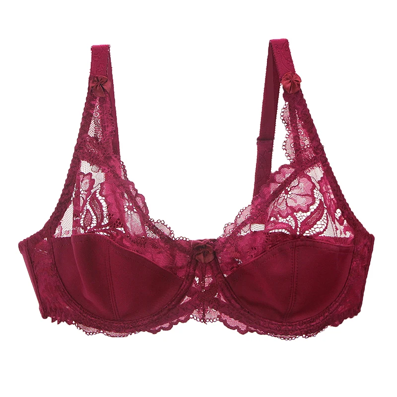 2022 New Sexy Lace CDE Bras Fashion Embroidery Print Cotton Brand Large Size Full Cup Strappy For Women Underwear