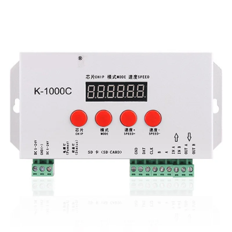 Retail K-1000C Controller K1000C WS2812B WS2811 APA102 T1000S WS2813 LED 2048 Pixel Program Controller DC5-24V