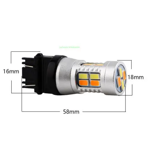 10pcs DC12V BAY15D 3157 T25 W21/5W 7443 White&Amber Reverse Stop 5730 20SMD LED Auto Turn Signal Brake Parking Leds Rear Lights