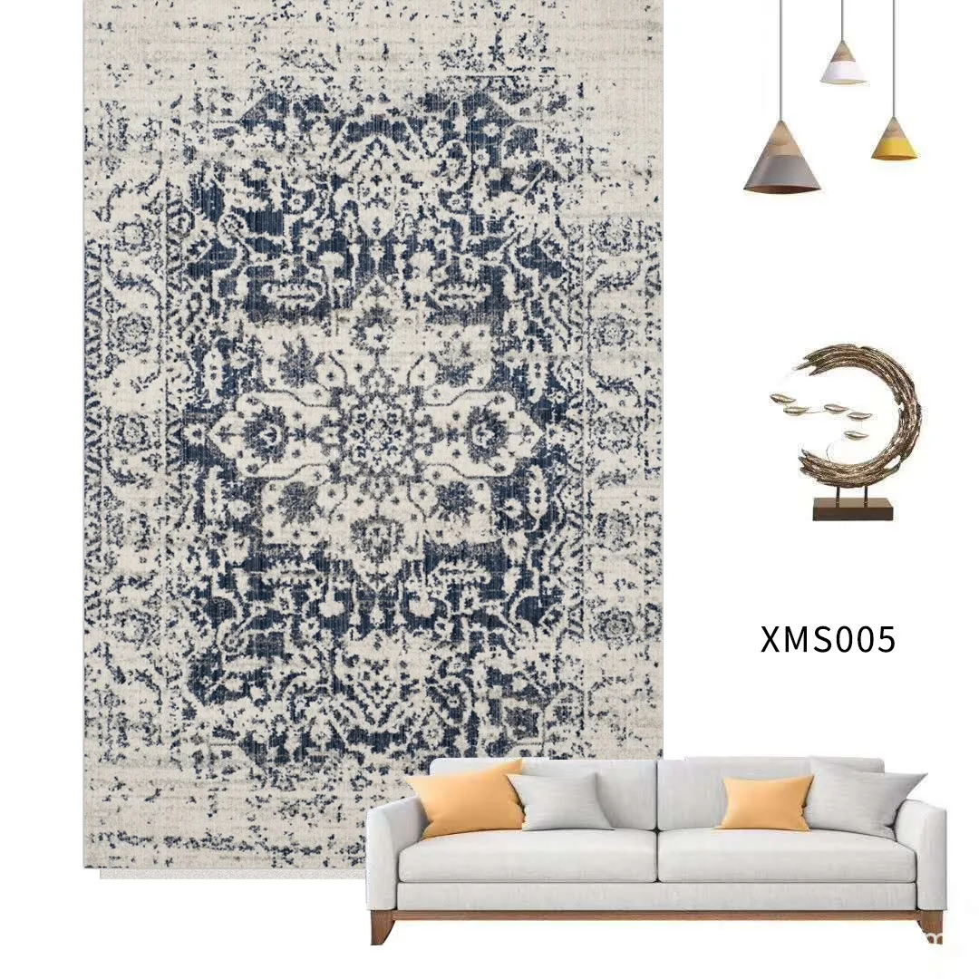 Vintage American Style Carpets For Living Room Soft Grey Home Carpet Persian Non-slip Floor Door Mat Morocco Rugs Mat