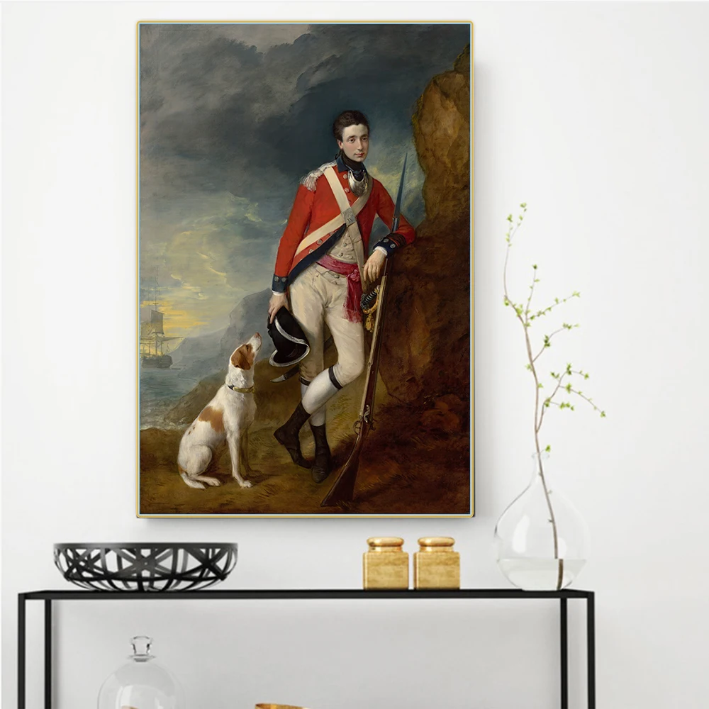 Citon Thomas Gainsborough《An officer of the 4th Regiment of Foot》Canvas Art Oil Painting Art Picture Wall decor Home Decoration