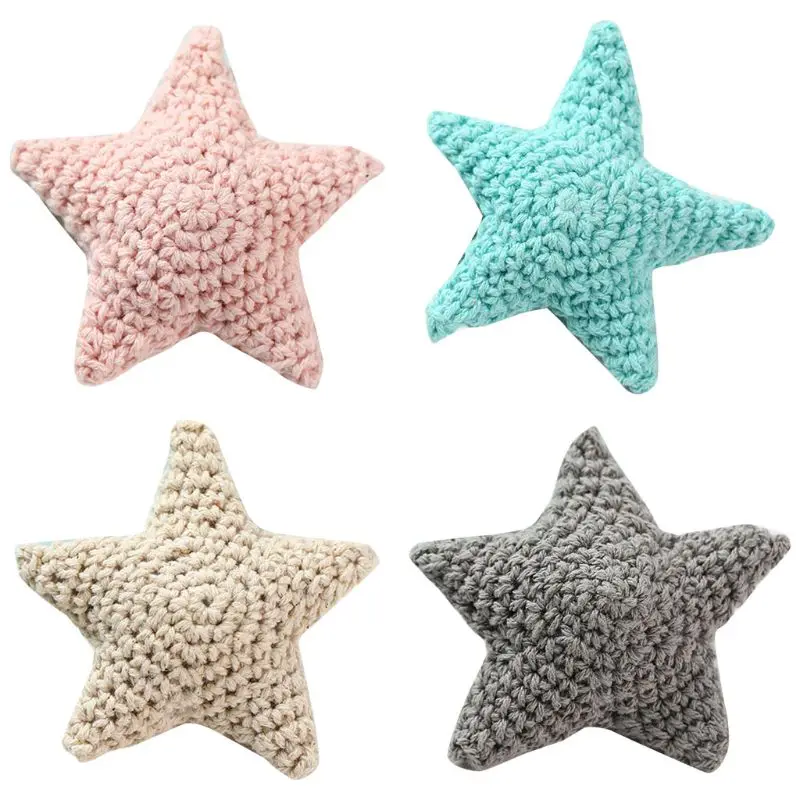 Handmade Crochet Cotton Star DIY Baby Pacifier Chain Accessories Infant Newborns Teether Toy Gifts