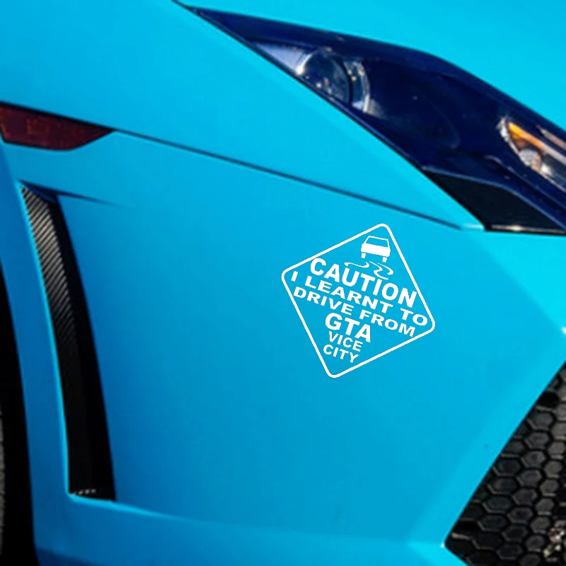 ملصق سيارة الحذر تعلمت لدفع من GTA نائب مدينة السيارات الدراجات النارية الملحقات الخارجية شارات الفينيل لشركة فولكس فاجن GTI