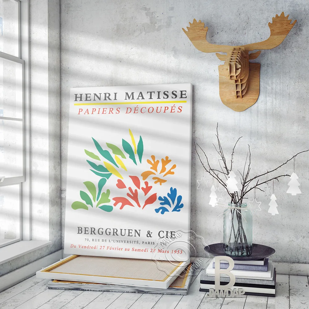Henri Matisse France Cutout High Quality Printable Art Poster, Matisse Exhibition Poster, Papiers Colored Drawing Home Art Decor
