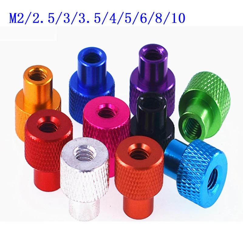 M2/2.5/3/3.5/4/5/6/8/10 Colorful Knurled Aluminum Alloy Thumb Screws Fastening Positioning Nut Screw Cap