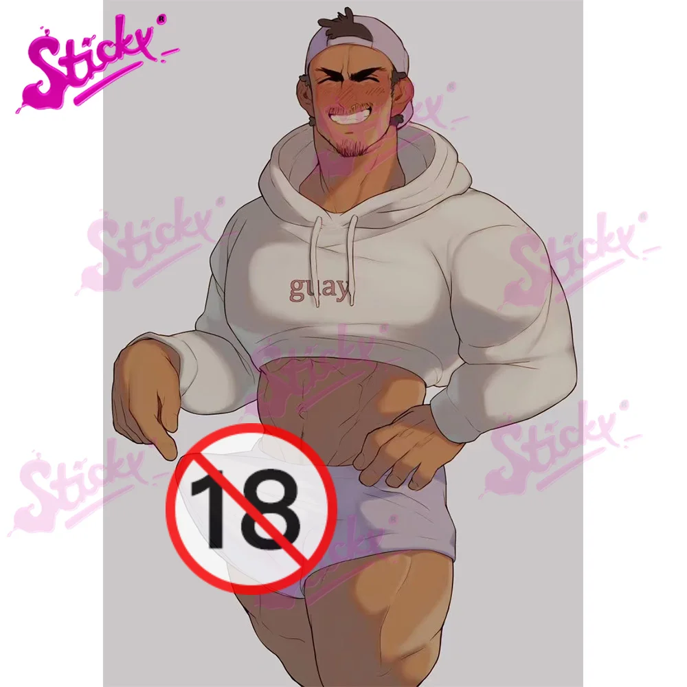 

STICKY 18+ONLY muscle gay tiddy artist Anime car sticker decal for car Motorcycle Accessories Laptop Helmet Trunk Wall Stickers