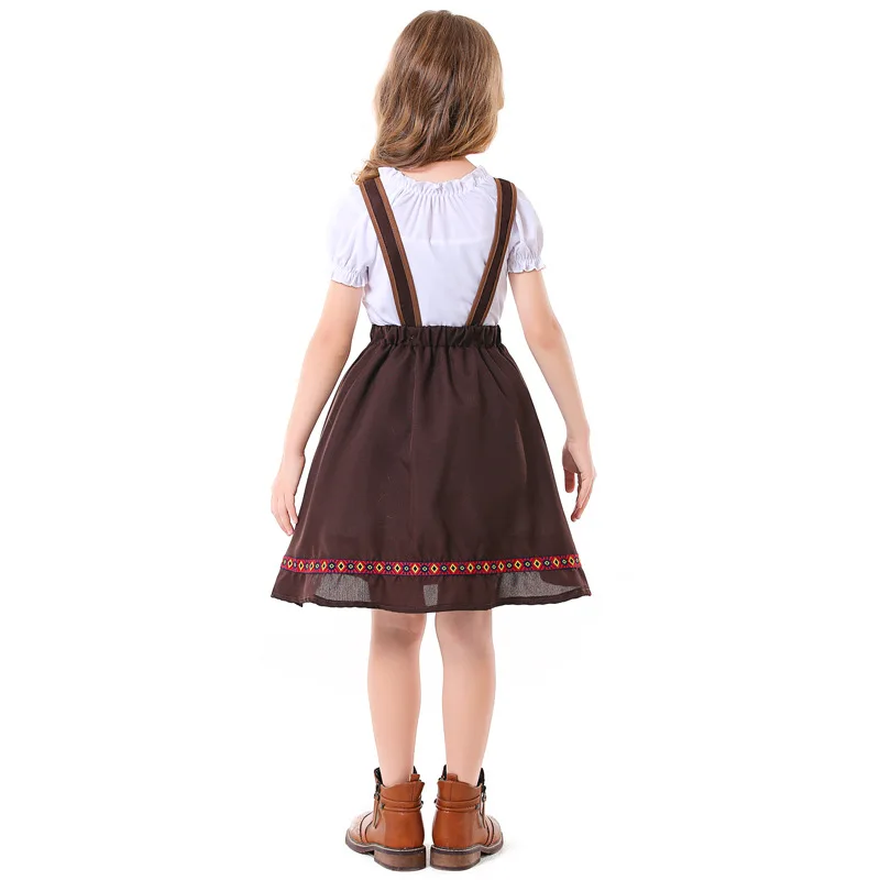 Ragazze German Dirndl Dress bavarese Oktoberfest Beer Girl Costume Cosplay Child Kids Halloween Party Fancy Dress Girls Beer Skirt