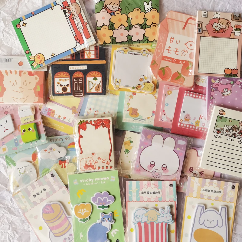 20pcs/set Kawaii Stationery Memo Pad Scrapbooking DIY Planner Sticky Notes Girl Decorative School Notebook Message Memo Paper