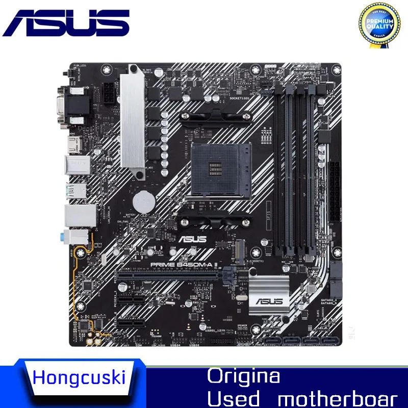 

For ASUS PRIME B450M-A II Used original motherboard Socket AM4 DDR4 128G B450 M.2 NVME SATA3 Desktop Motherboard