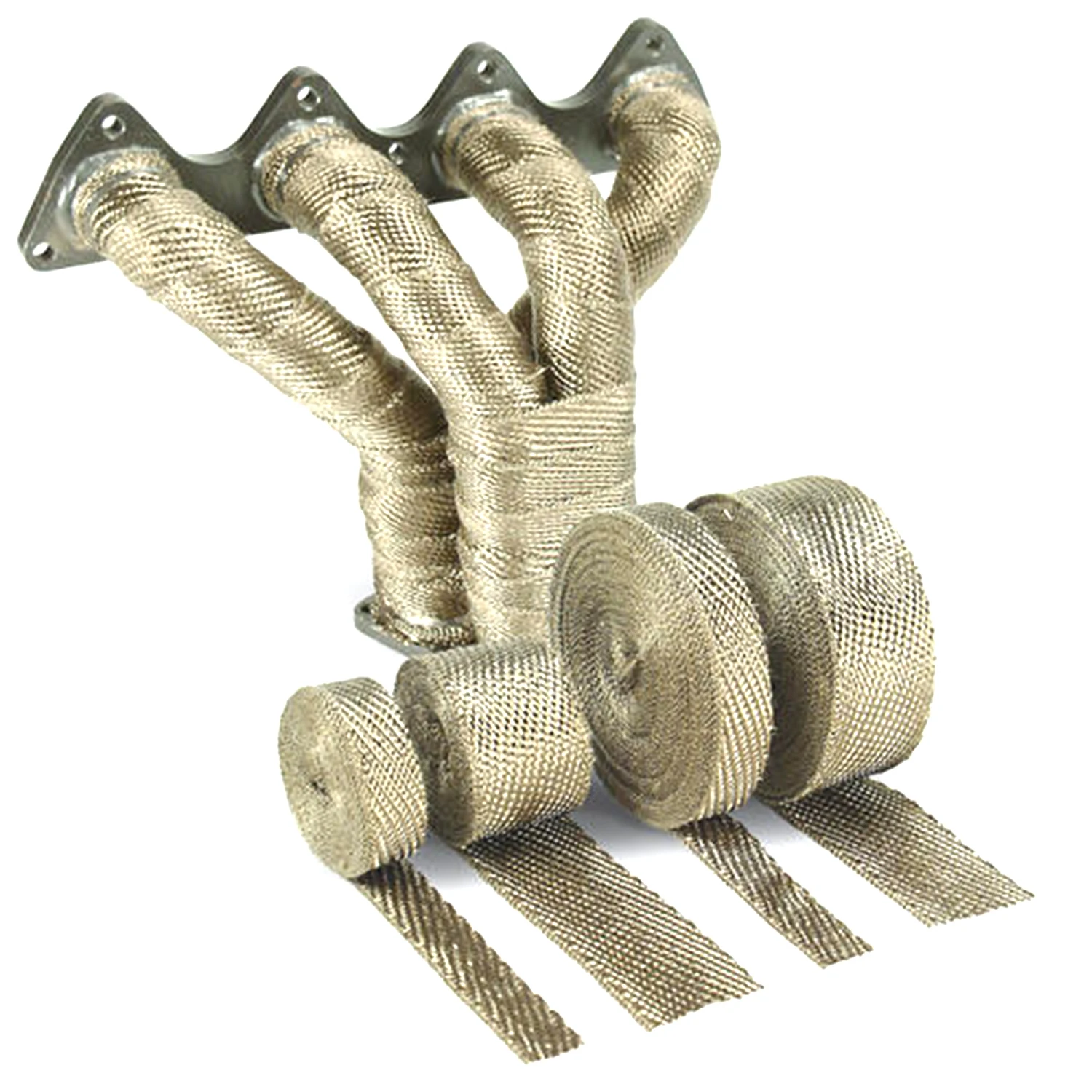 5cm*5M 10M 15M 20M Motorcycle Exhaust Heat Wrap Thermal Exhaust Tape for Motorcycle Fiberglass Heat Shield Tape with Stainless
