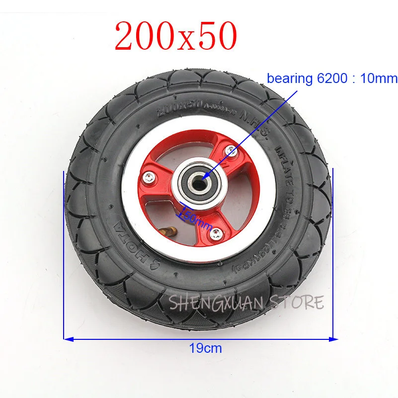 200*50 Electric Scooter Wheel Electric Vehicle Pneumatic Tire Inner Tube with Alloy Rim 8 Inch Scooter Wheel 200x50 Tire