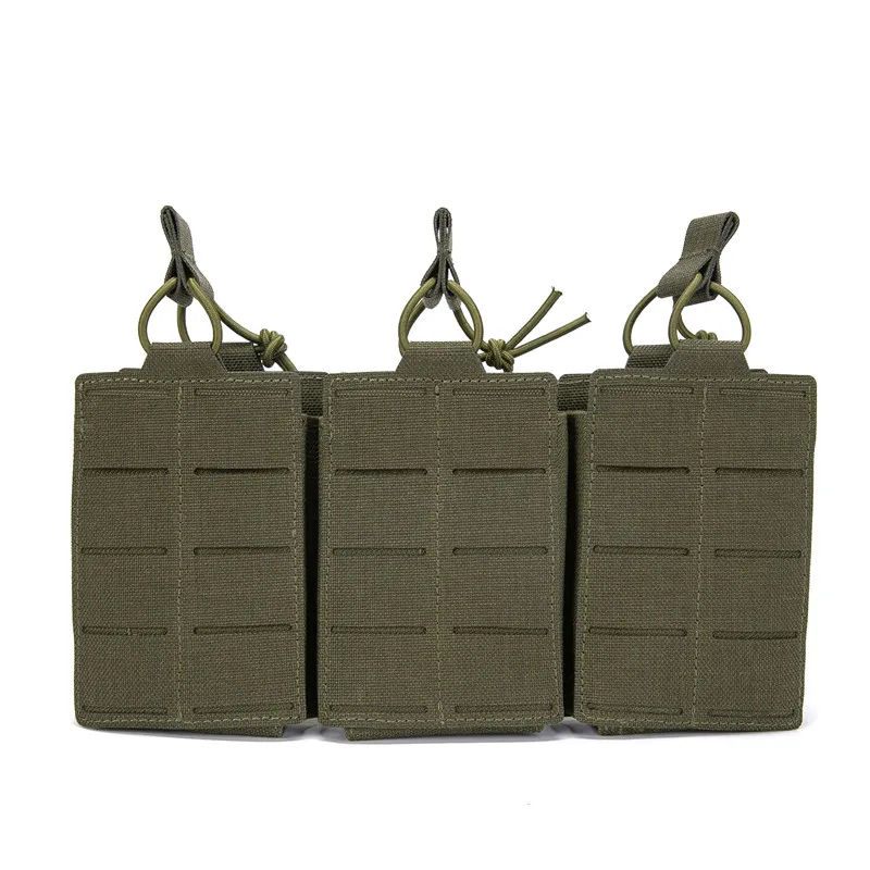 Triple Magazine Pouch Laser Cut Molle, 5.56 Rifle and Pistol