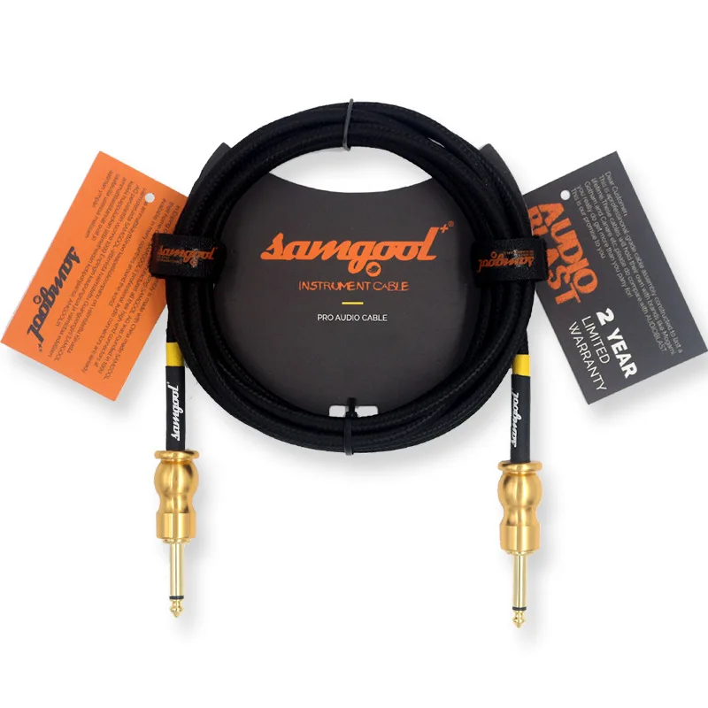 Samgool+ EG series guitar cable professional grade noise reduction line 6.35 effect wood electric box piano audio cable