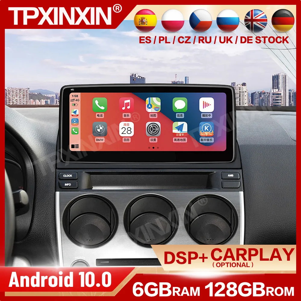 

128G Мультимедийный Android 10 плеер автомобильное радио стерео для Mazda 6 2004 2005 2006 2007 2008 2009 2010-2015 приемник головное устройство