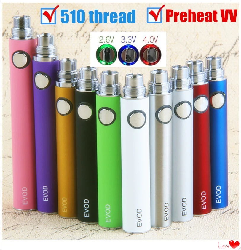 Evod-Batería de voltaje Variable ajustable + cargador USB, cigarrillo electrónico de 510 hilos para CE4, CE5, t3s, atomizadores, Kit de bolígrafo de