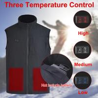 Mens Heated Jackets Outdoor Vest Coat USB Electric Battery Adjustable Heating Hooded Jackets Warm Winter ThermalClothing