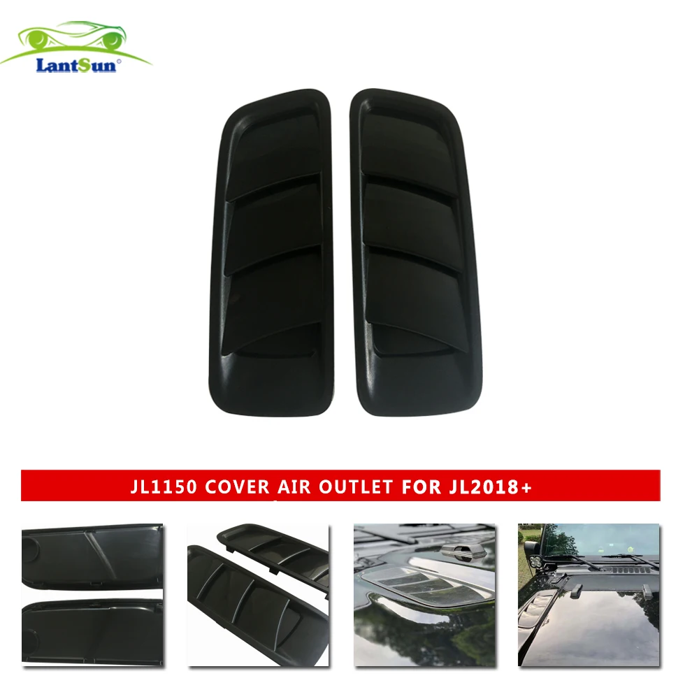 Hood Cover Air Vents Outlet Wing Trim for Jeep Wrangler JL 2018-2020 Lantsun JL1150