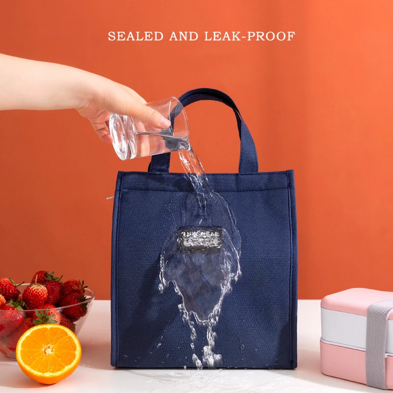 Portable Oxford Lunch Bags Fresh Cooler Pouch For Office Students Convenient Lunch Box Tote Couples Blue Pink Food Container Bag