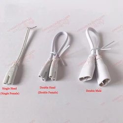 T4 T5 T8 2 Hole Wire Connector Bracket Lamp Single Double Head Plug LED Tube Docking Power Extension Cord