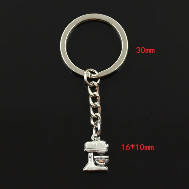 Fashion 30mm Key Ring Metal Key Chain Keychain Jewelry Antique Bronze Silver Color Plated Electric Mixer 16x10mm Pendant