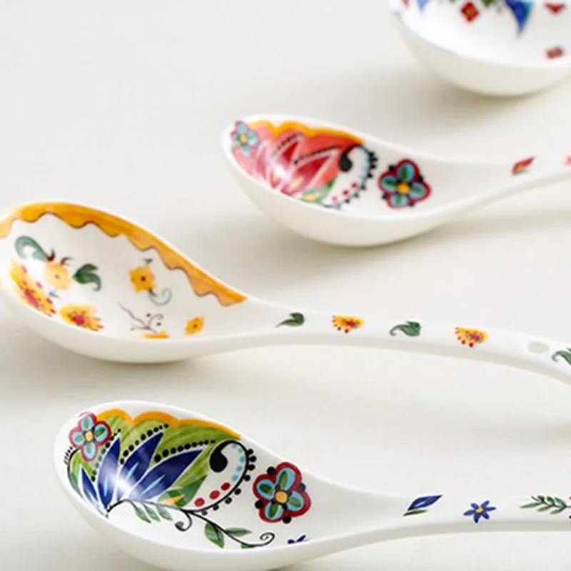 Ceramic SSpoon Utensilios Cucharas Cuchara poon Household Tableware for Soup Large Spoons Soup посуда Посуда рамен cuillère louç