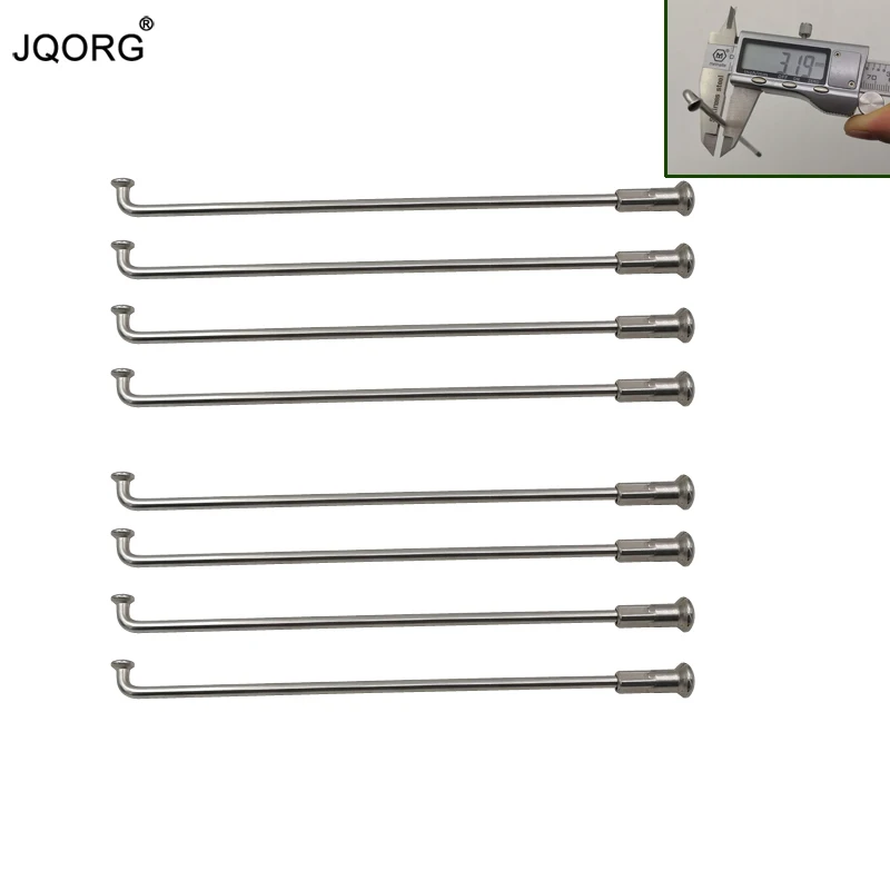 36 Pieces A Lot JQORG 10G 304 Stainless Steel Material J-bend Equal Diameter Cylinder Body Electric Bike Wheel Spokes With Caps