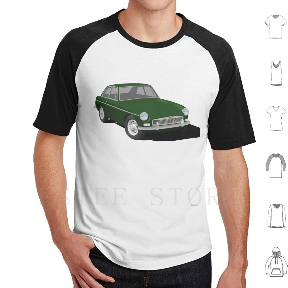 Mgb Gt diseño gráfico-Camiseta verde de algodón para hombre 6xl Mgb Midget Mga Mg Sprite Austin Maxi Healey Tvr Lotus Mini Cooper Classic