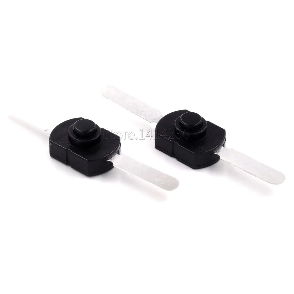 10PCS 1712-CC ON OFF Black Flashlight Control Switch 2 pins Table Light Longer Feet Parallel Central Button 17*12mm