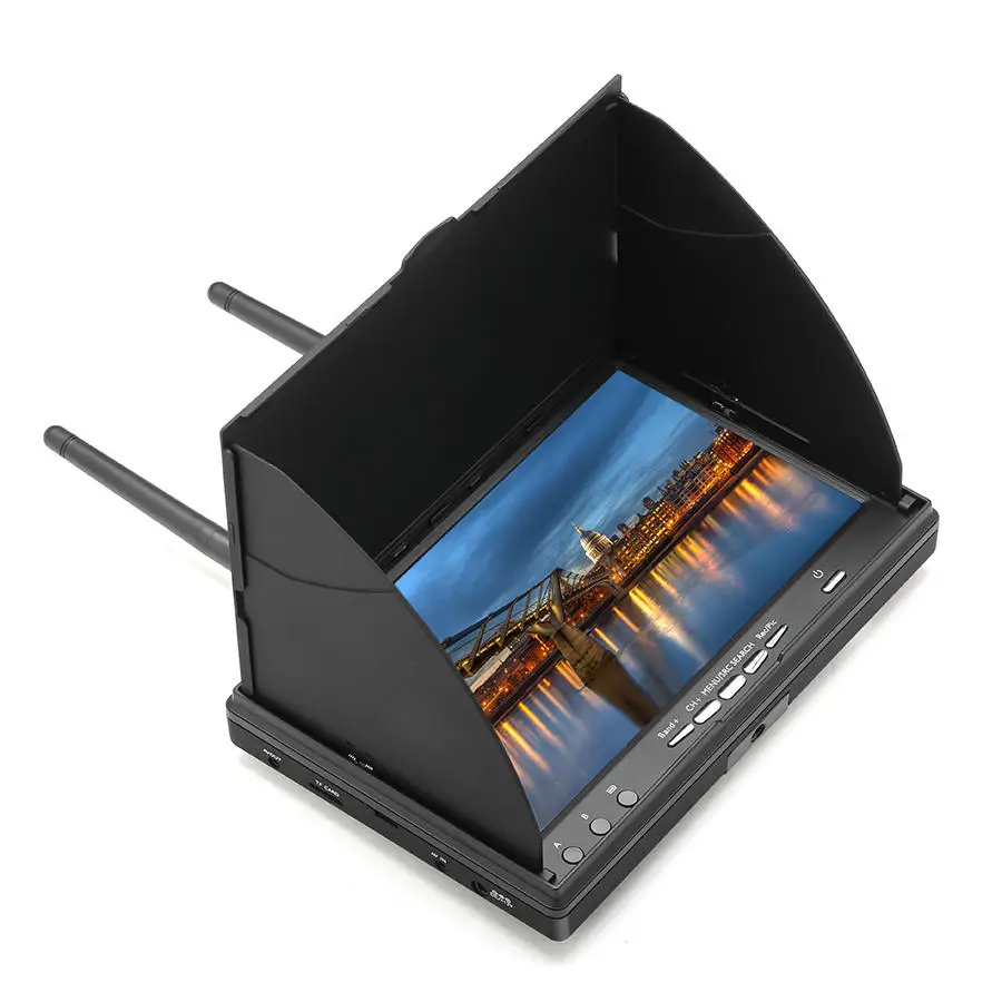 LCD5802D LCD5802S 5802 5.8G 40CH 7 Inch FPV Monitor with DVR Build-in Battery for RC Drone Airplane Long Range