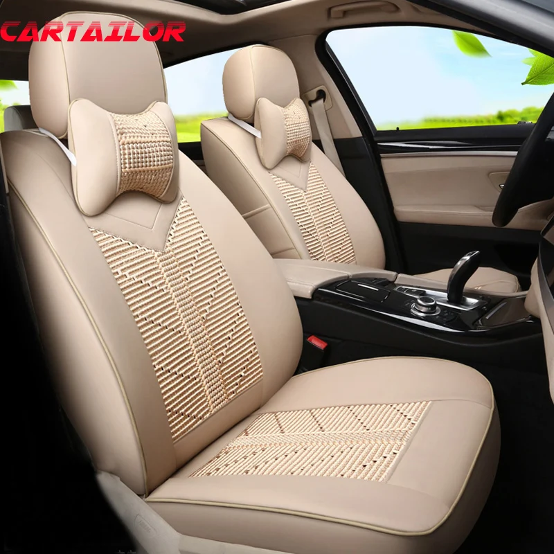 

CARTAILOR Customized Car Seats Leatherette & Ice Silk for Infiniti qx30 Seat Covers Cars Accessories Auto Cushion Supports Sets