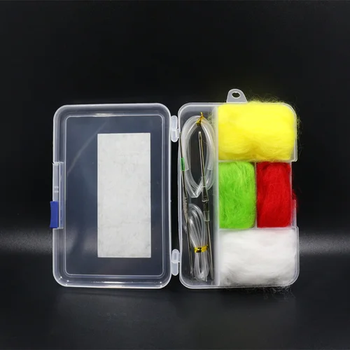 Imagen 2 del producto Nuevo kit de herramientas de indicador de pesca con mosca, indicador de material de lana ajustable y sin nudos, con caja de aparejos, flotador de pesca con mosca, 1 Juego