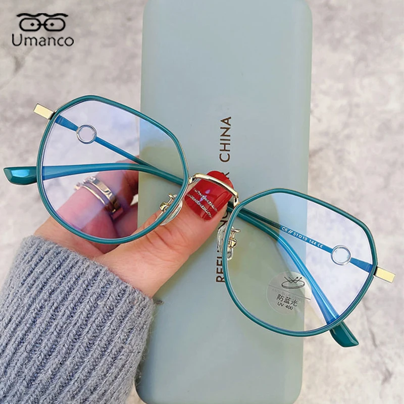 Vintage Fashion Round Myopia Glasses for Women Men Anti Blue Light Flat Mirror Computer Eyeglasses Student Nearsight Eyewear-1.0