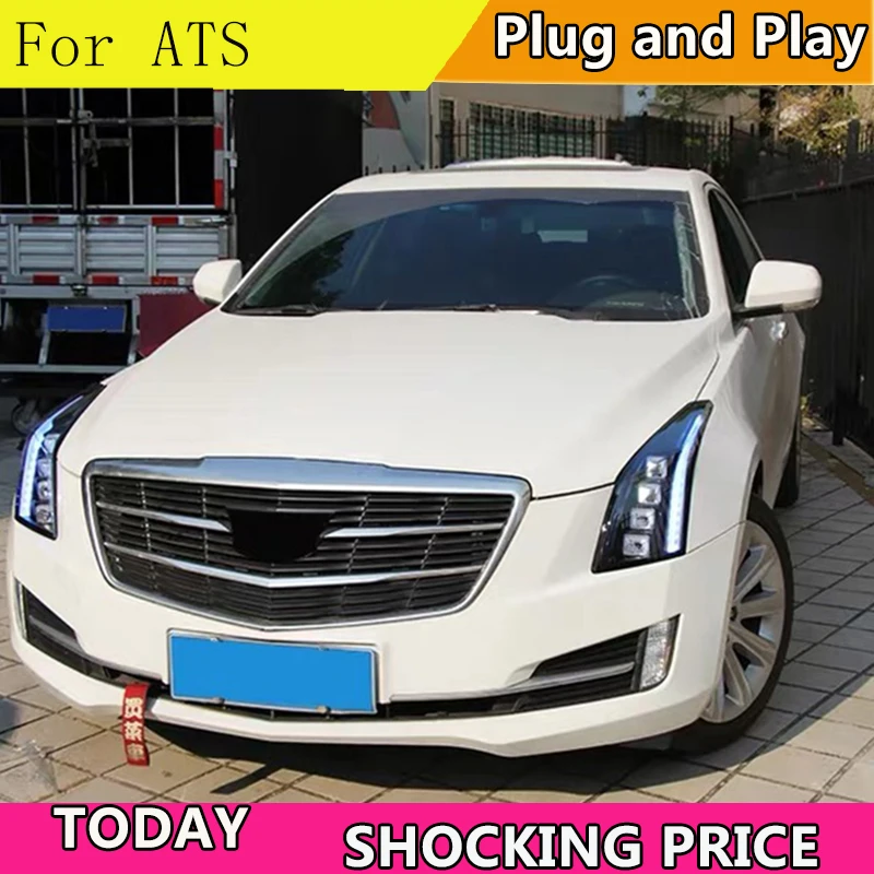 New car Styling for Cadillac ATS LED Headlight 2014-2018 For ATS ALL LED DRL head light Accessories hid kit led turn signal