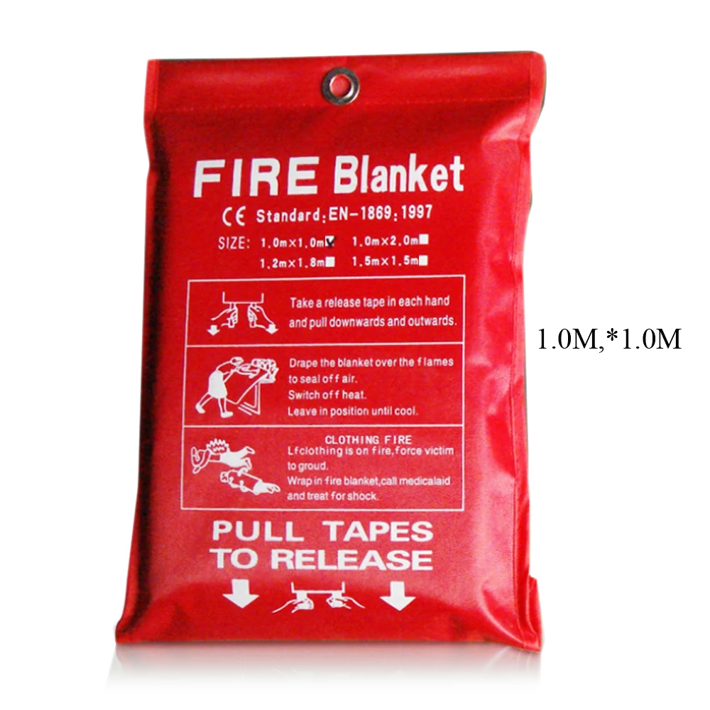 1M X 1M Verzegelde Fire Deken Thuis Veiligheid Vechten Brandblussers Tent Boot Emergency Survival Veiligheid Cover