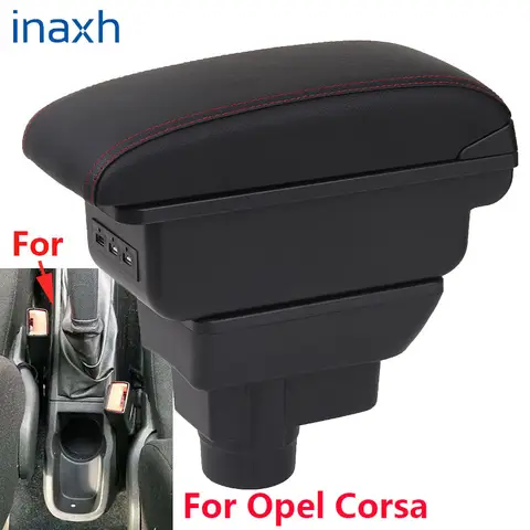 For Opel Corsa D Armrest box For Opel Corsa Car armrest backrest  Interior parts storage box Retrofit parts Car accessories