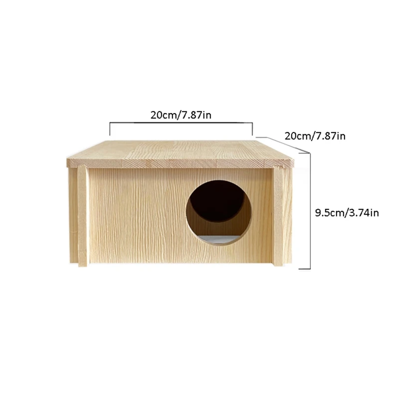 Y5GB Hamster Wooden House Natural Material Small Animal Hideout Cage Hut Chew Toy for Guinea Pig Rat Mouse Gerbil Hedgehog