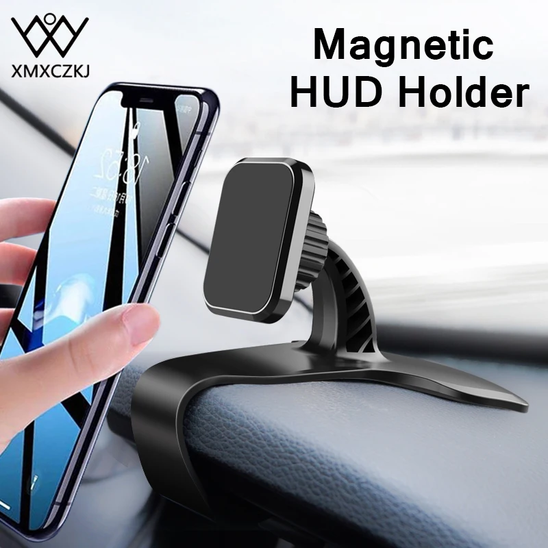 XMXCZKJ Magnetic Car Phone Holder Mount Strong Magnet 360 Rotation Universal Dashboard Mobile Phone Holder GPS HUD Stand