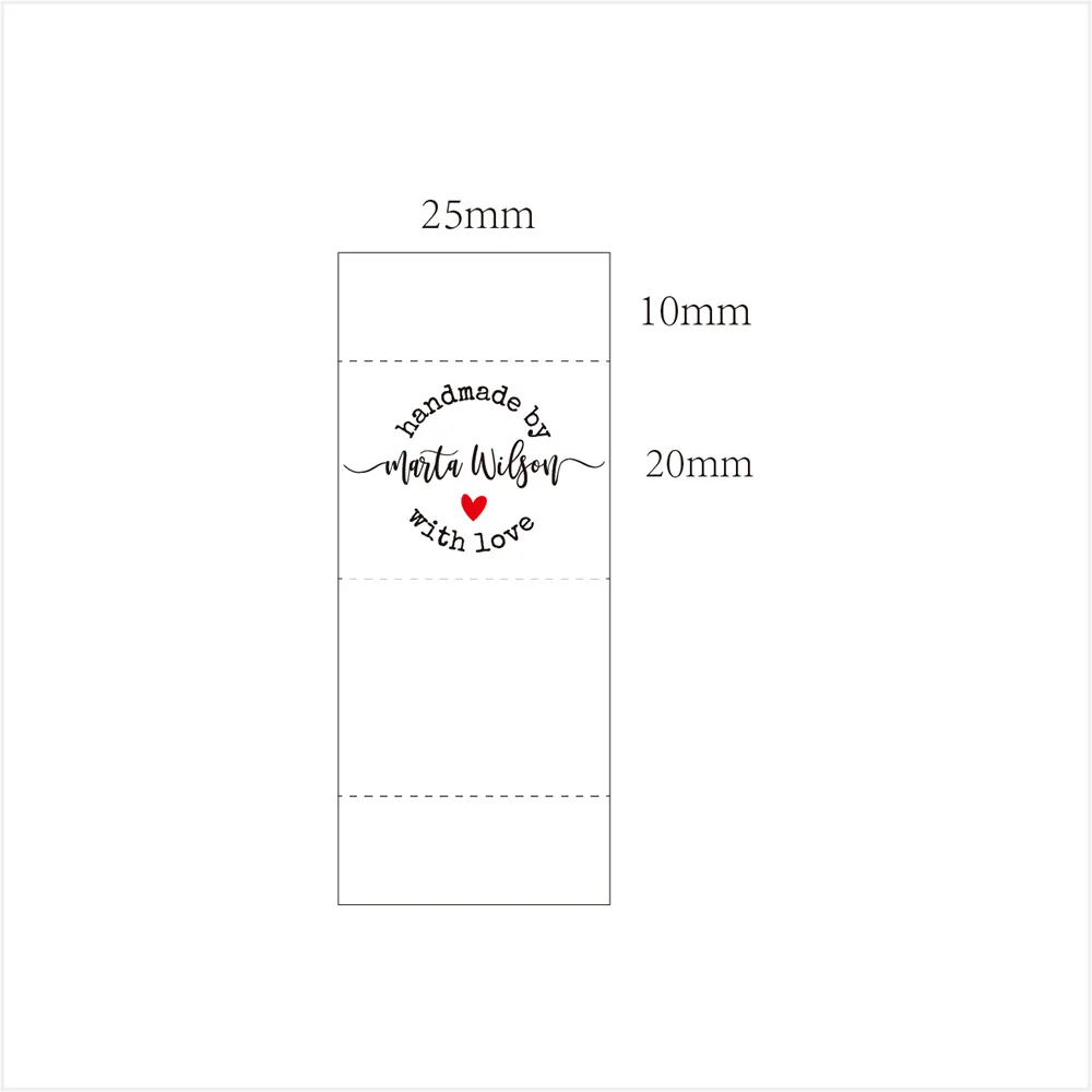 Handmade Labels, Personalized Brand, Custom Logo, Sew Tags, 100% Cotton, Items Sewing, With Love, 25mm X 60mm (MD5089)