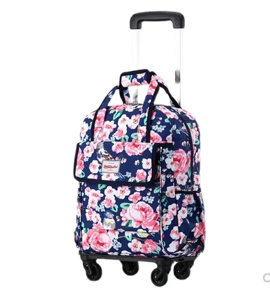 20 Inch Vrouwen Reizen Trolley Tassen Vrouw Handbagage Hand Luggae Tas Rolling Tassen Vrouwen Cabine Wielen Rugzak met Wielen