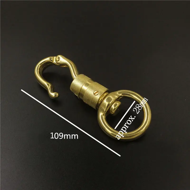 1piece Solid Brass Heavy Duty Swivel Eye Snap Hook Horse Gear leather craft dog pet neck belt strap hook buckle high quality